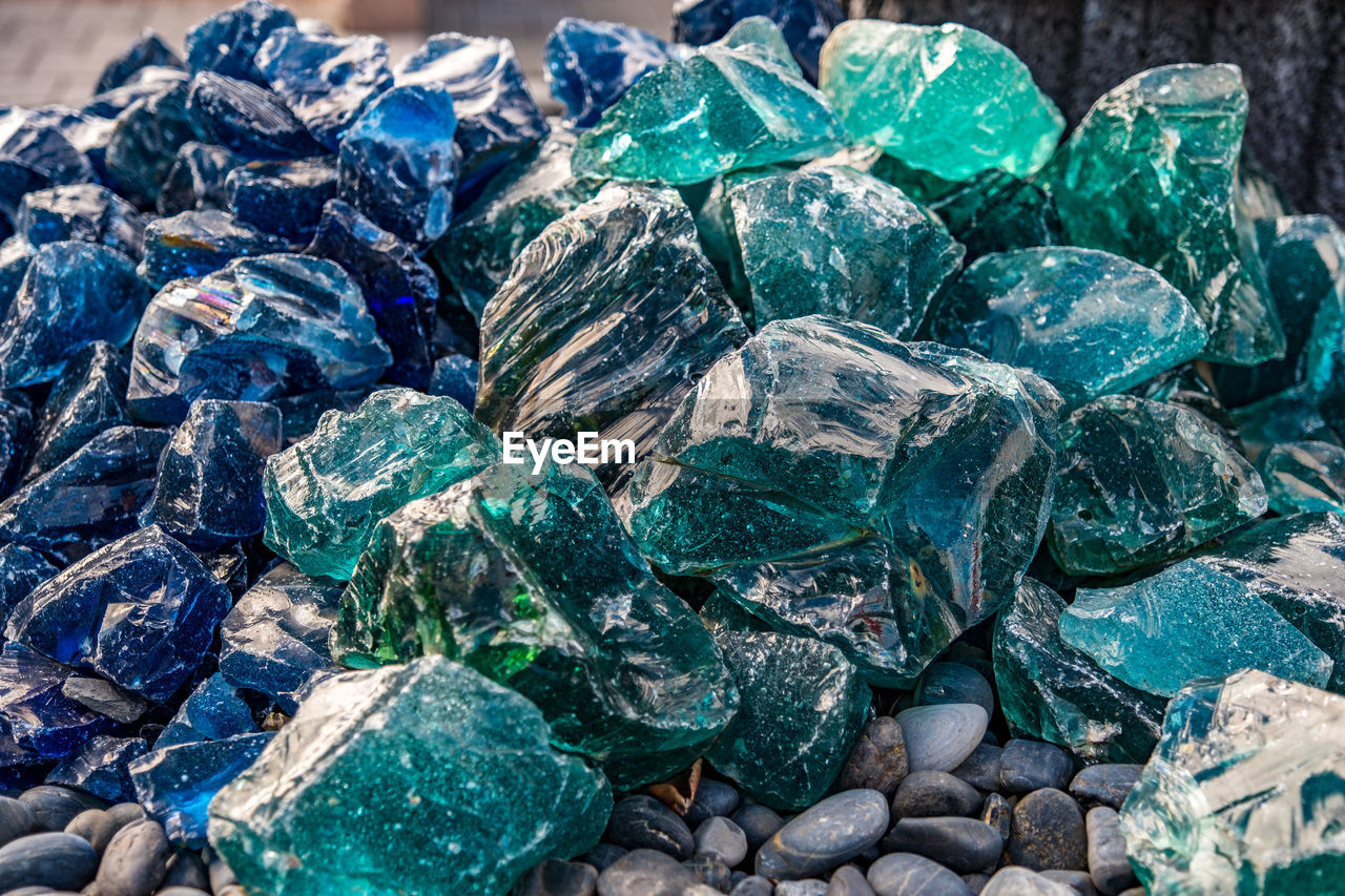 Full frame shot of blue minerals