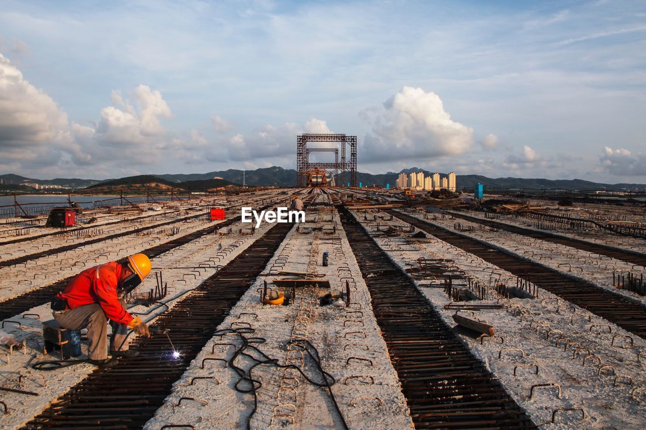 RAILROAD TRACKS AT CONSTRUCTION SITE