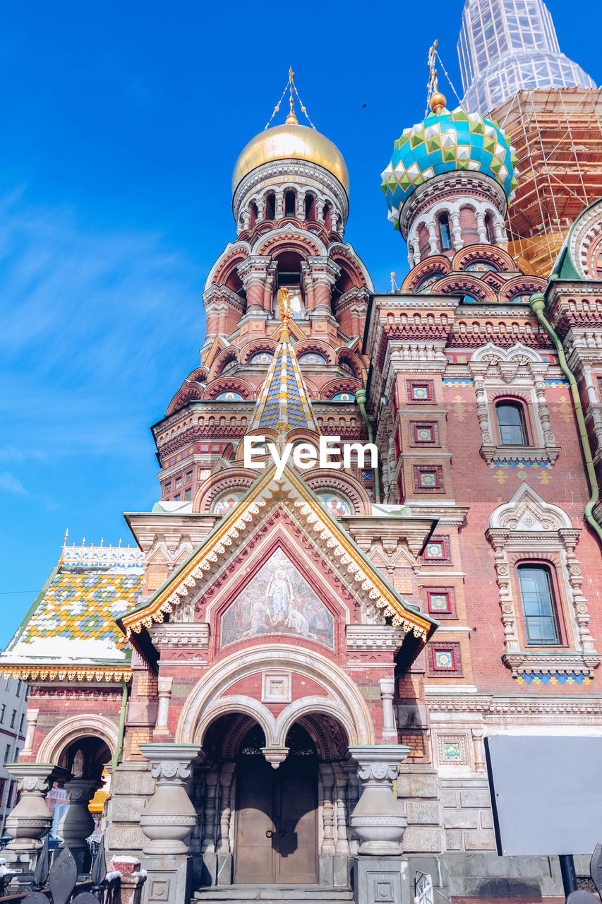 View of famous church of savior resurrection of christ on spilled blood, st petersburg, russia