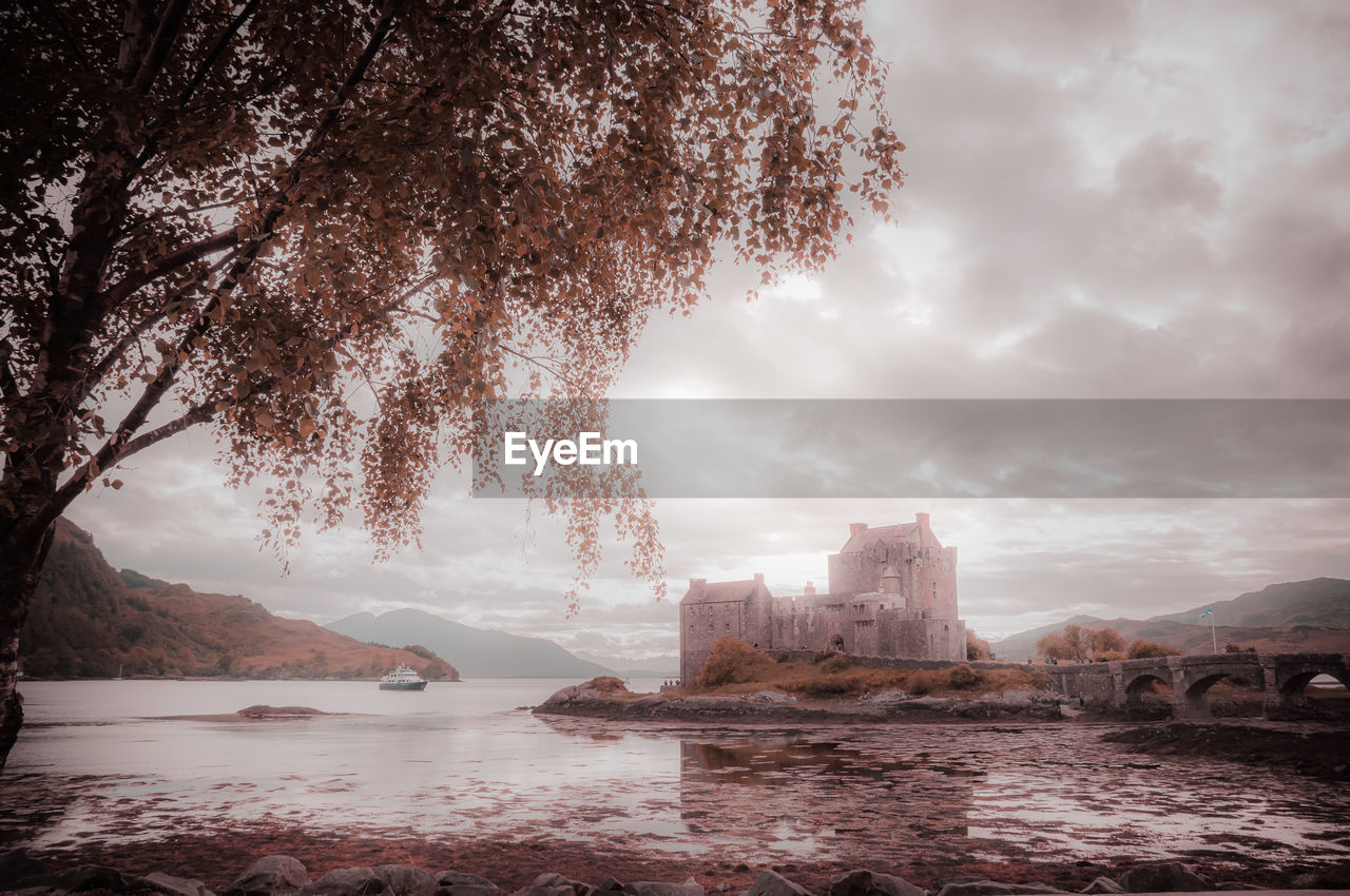 Fantasy colors panorama of eilean donan castle, dornie, scotland