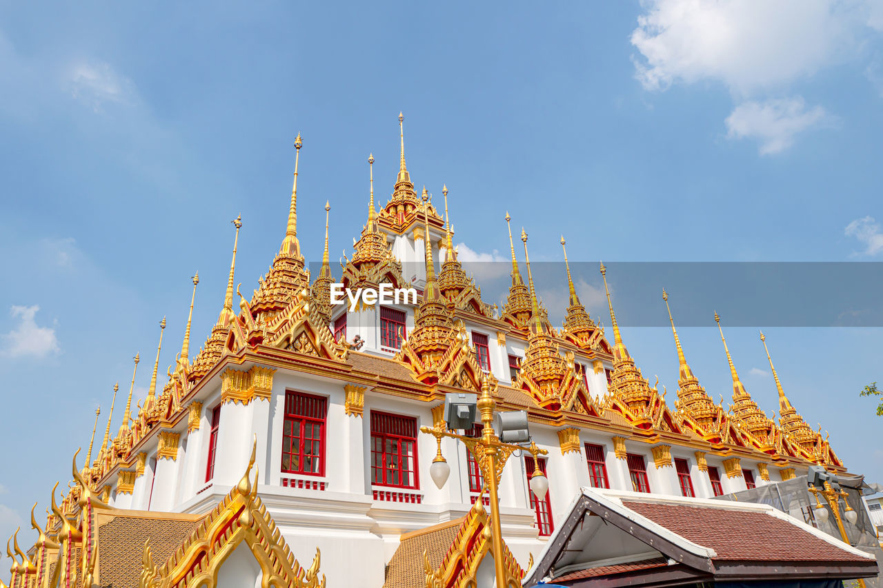 Low angle view of traditional building against sky