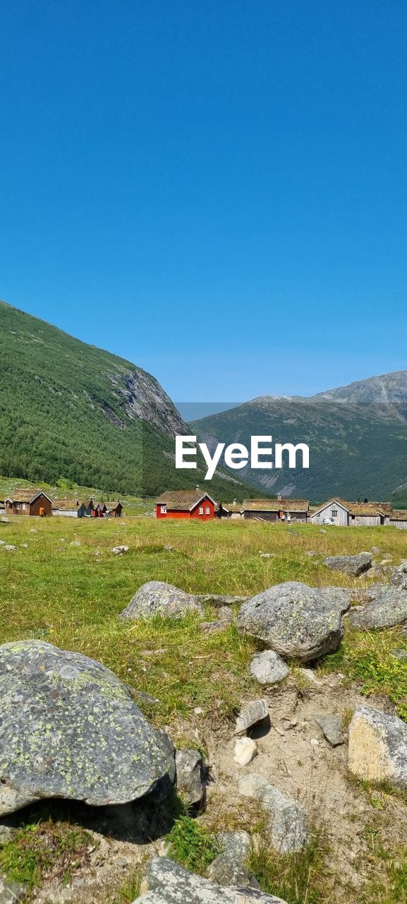 SCENIC VIEW OF LAND AGAINST CLEAR BLUE SKY