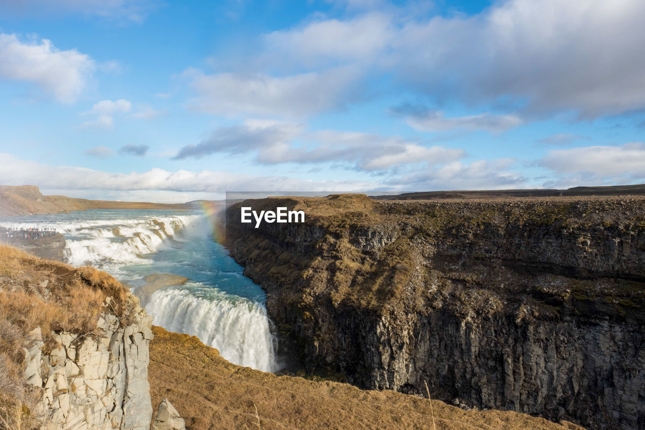 Scenic view of waterfall