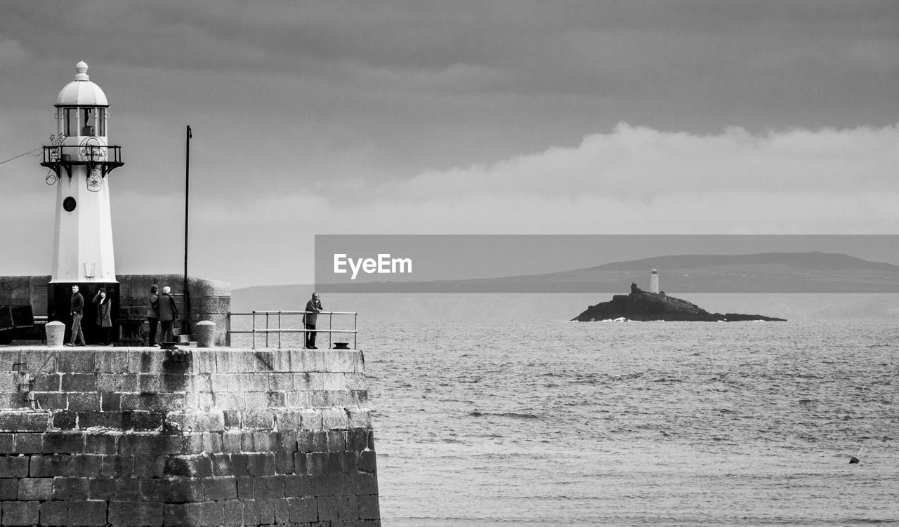 SCENIC VIEW OF SEA SEEN THROUGH LIGHTHOUSE