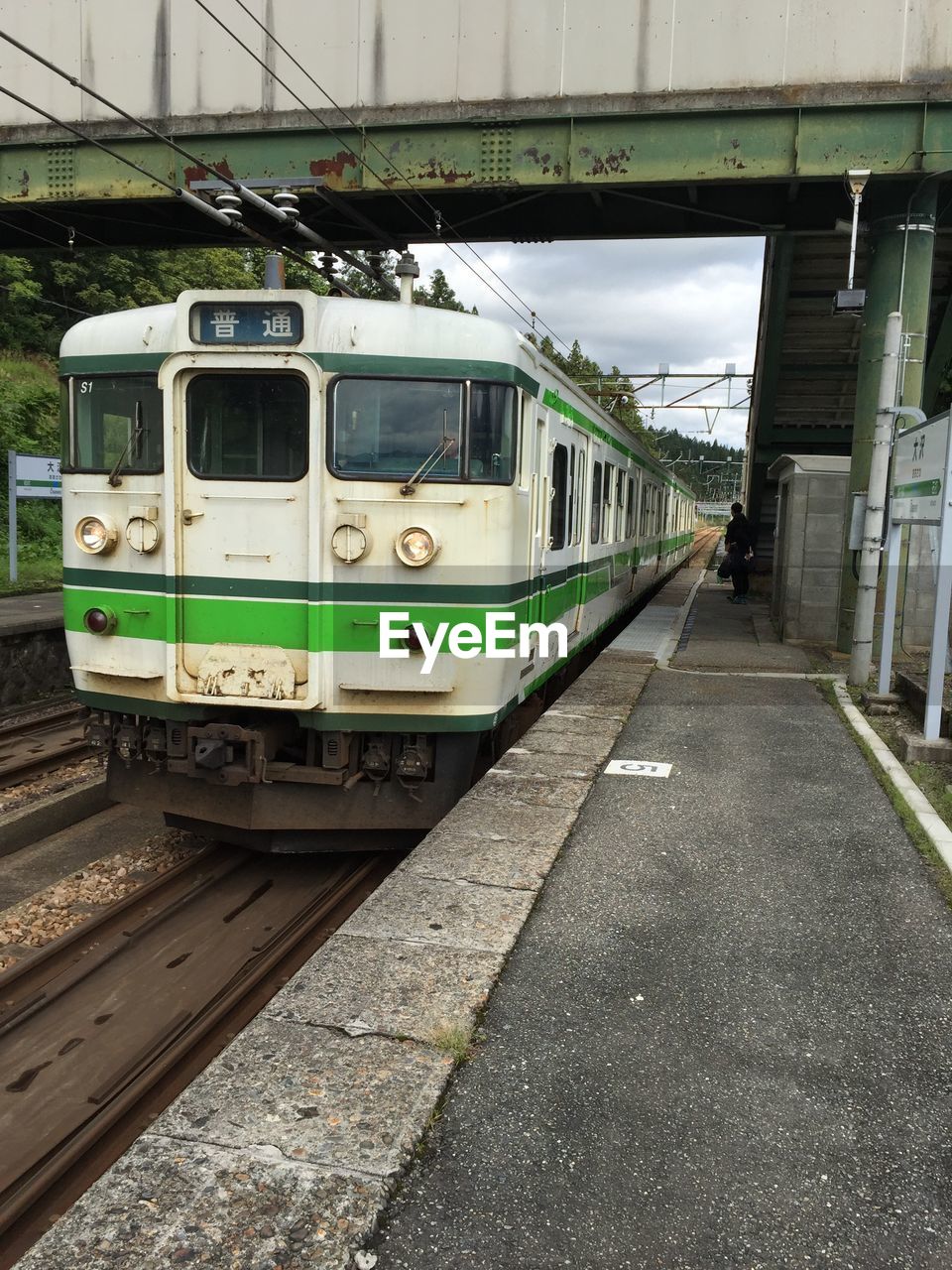 Train at railroad station platform