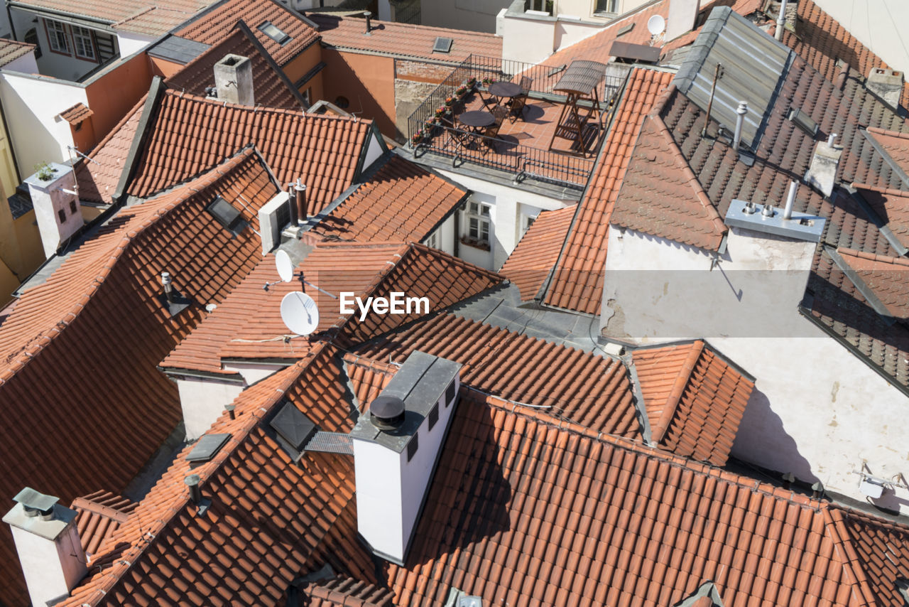 The roofs in the old town in prague