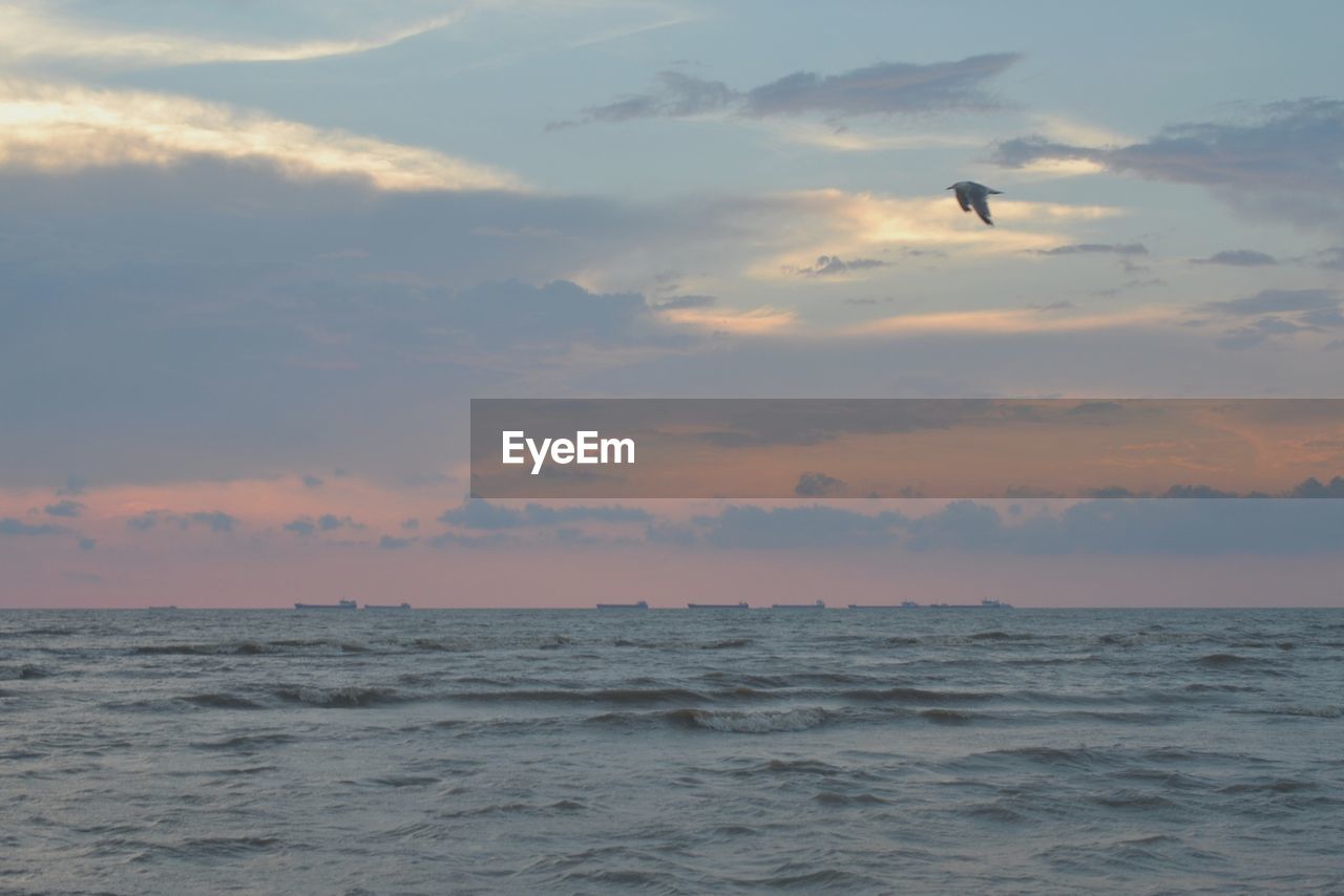 SCENIC VIEW OF SEA DURING SUNSET