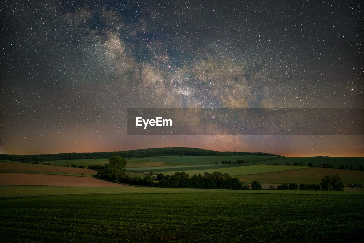 Milky way over a corn field 