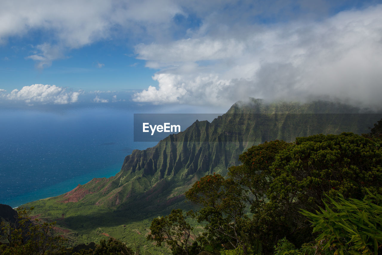 Scenic view of mountain against sky