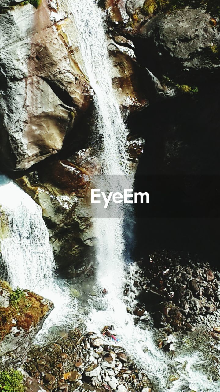 SCENIC VIEW OF WATERFALL IN RIVER