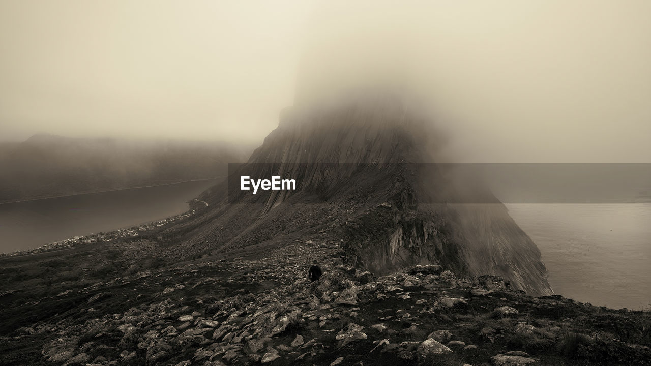 Scenic view of landscape against sky, segla mountain