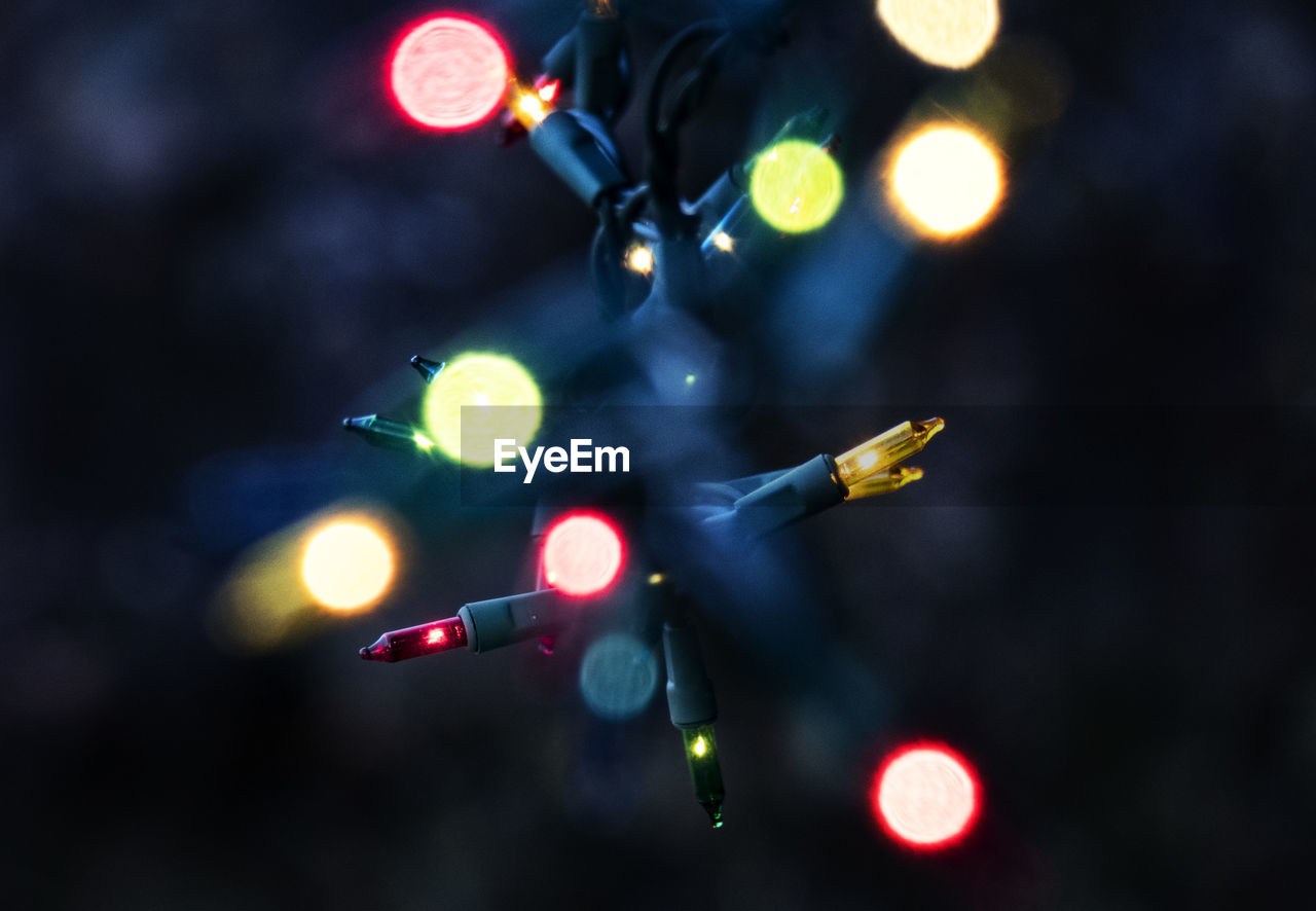 CLOSE-UP OF DEFOCUSED LIGHTS