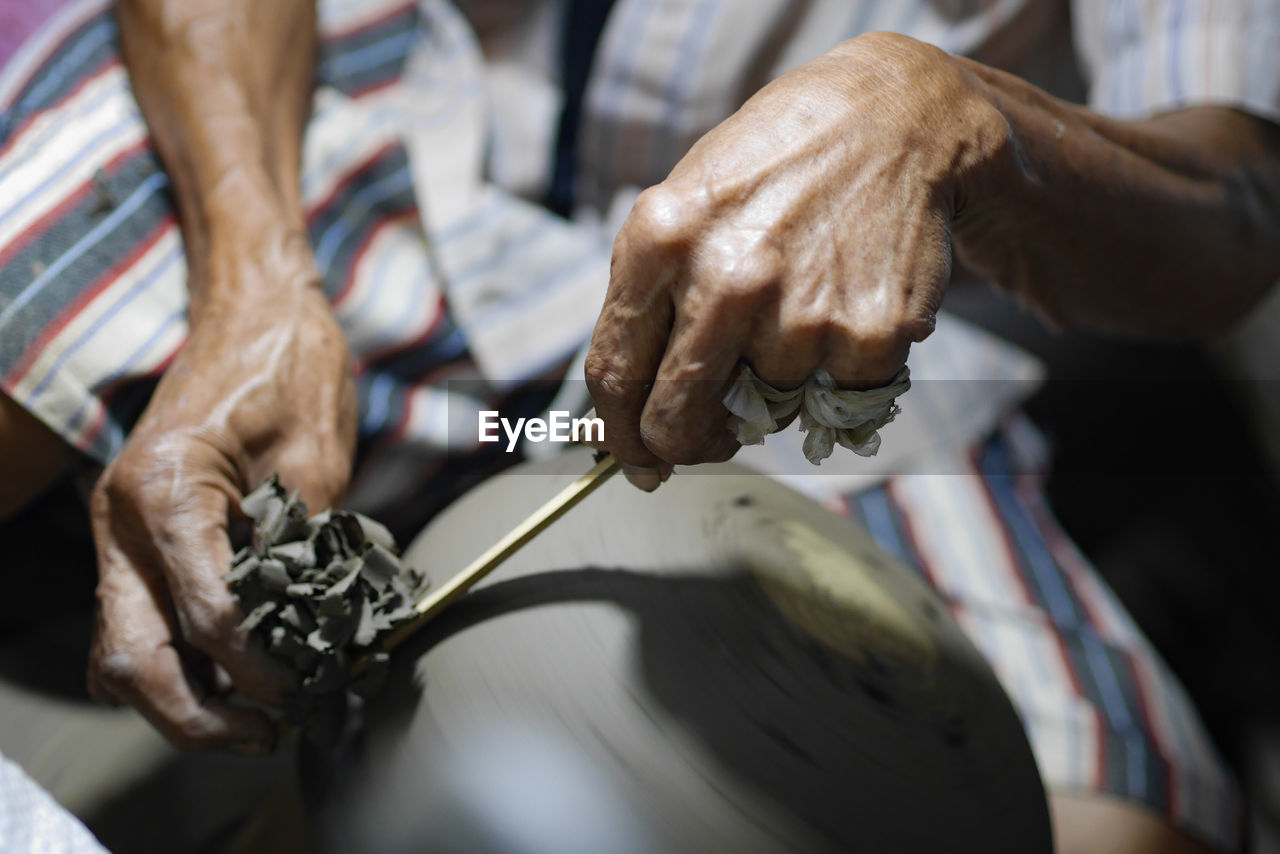 Close-up of man working