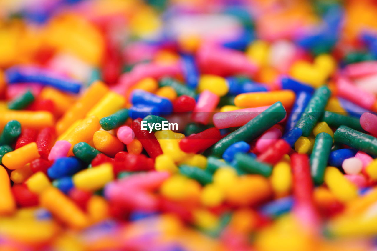 Full frame shot of colorful sprinkles