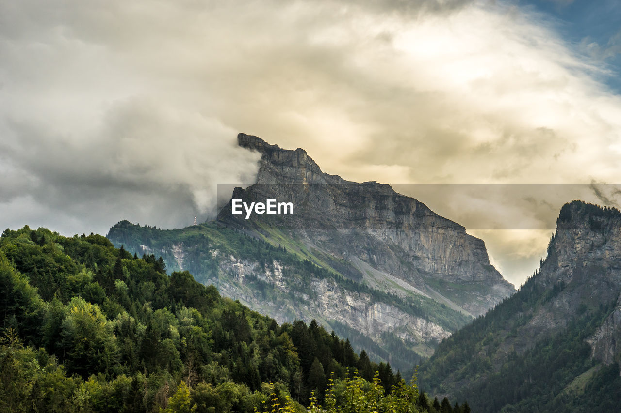 Scenic view of mountains against sky