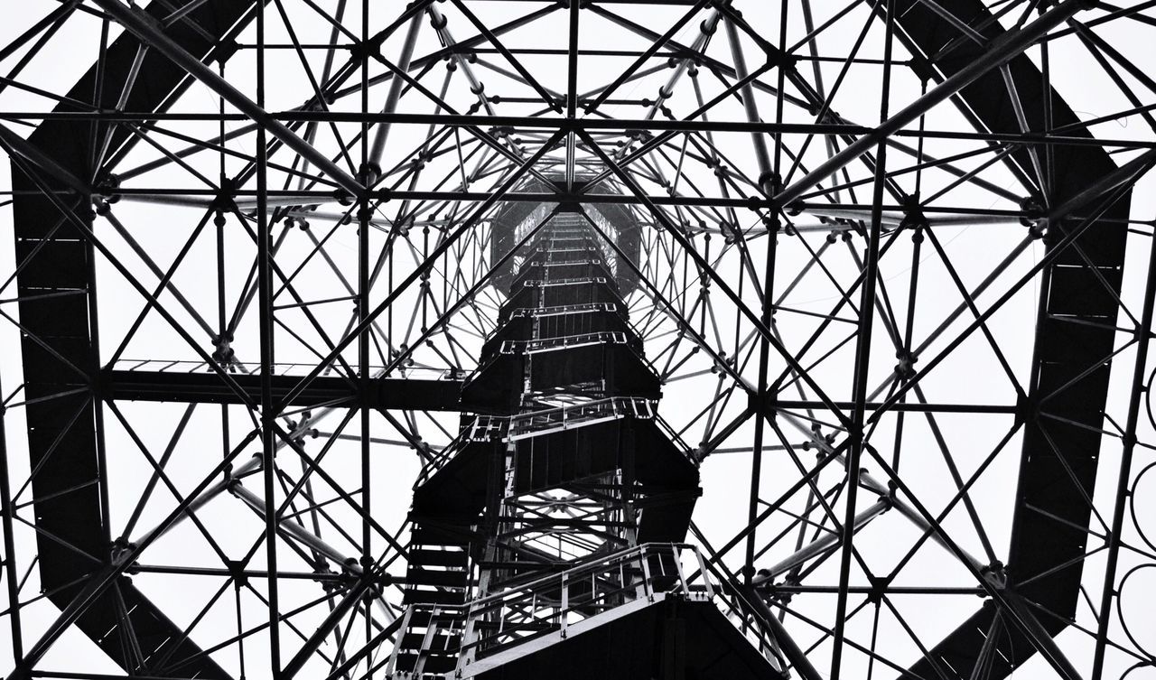 Low angle view of stairway in tower