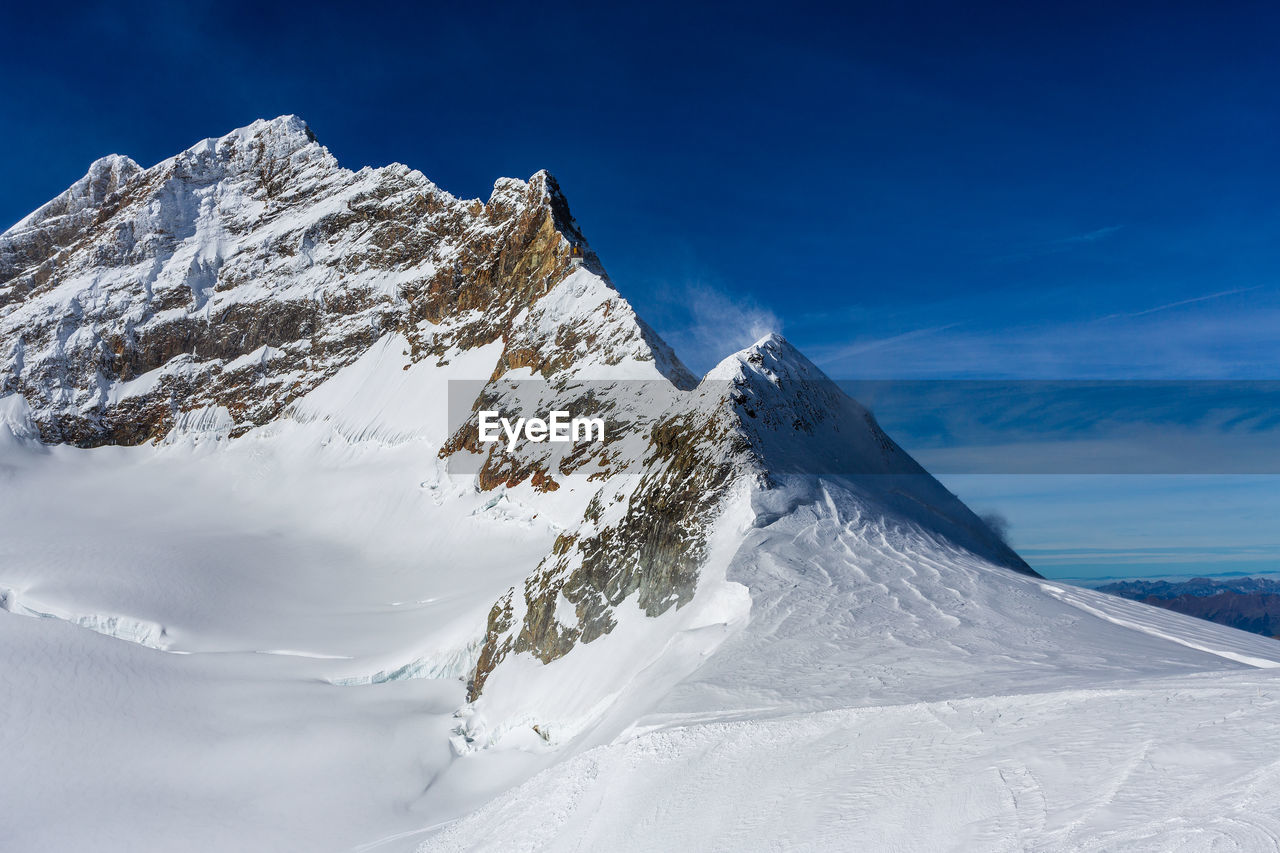 Panoramic view of winter landscape in switzerland.