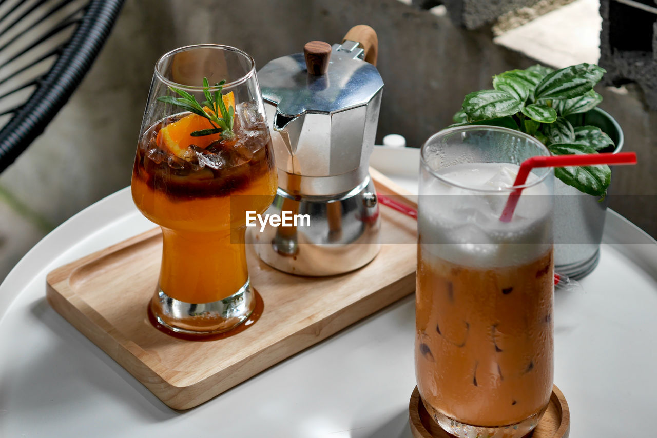 close-up of beer glass on table