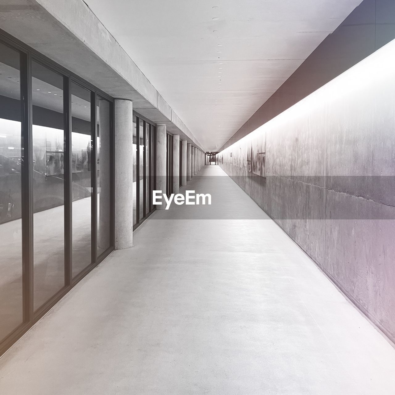 EMPTY CORRIDOR WITH BUILDING