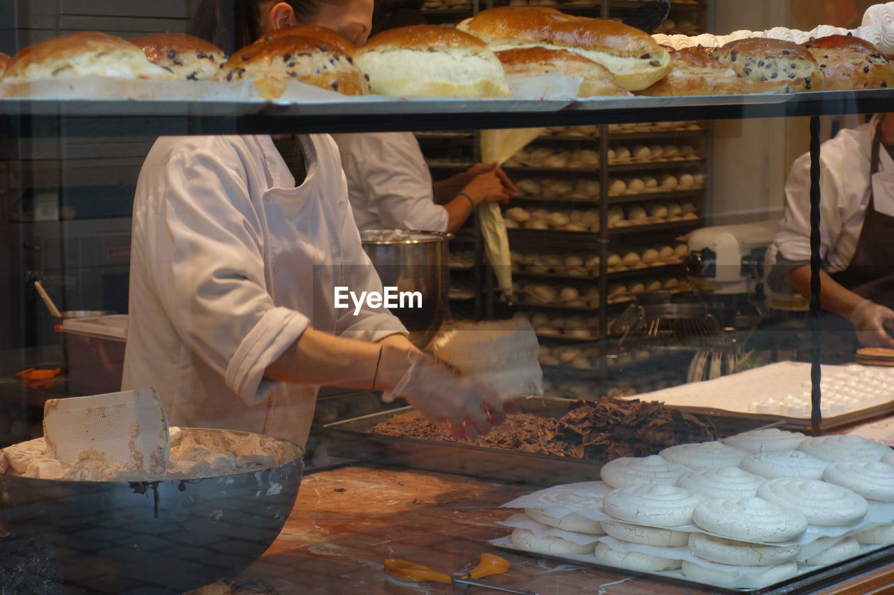 Worker in a bakery store