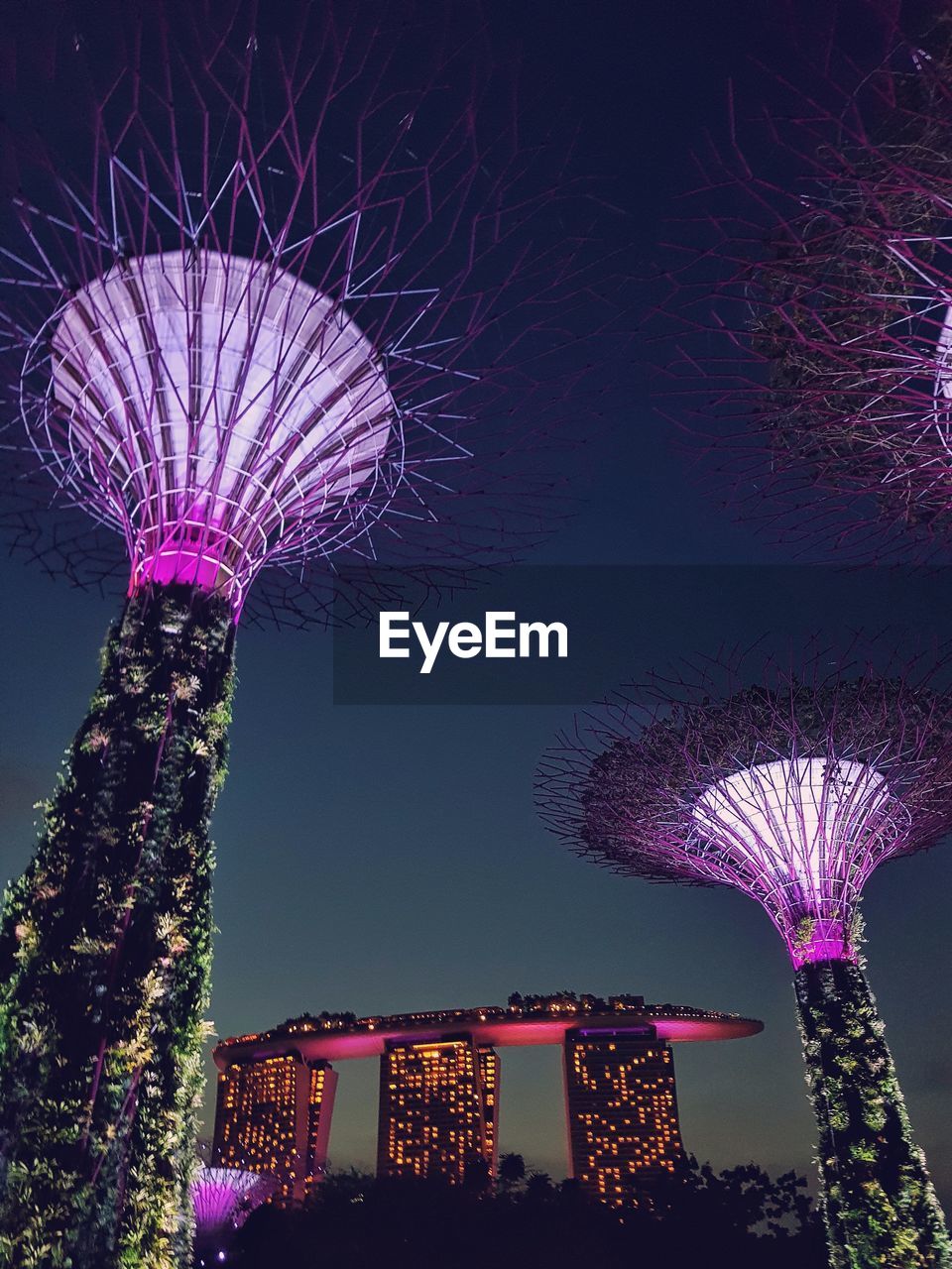 LOW ANGLE VIEW OF ILLUMINATED FERRIS WHEEL