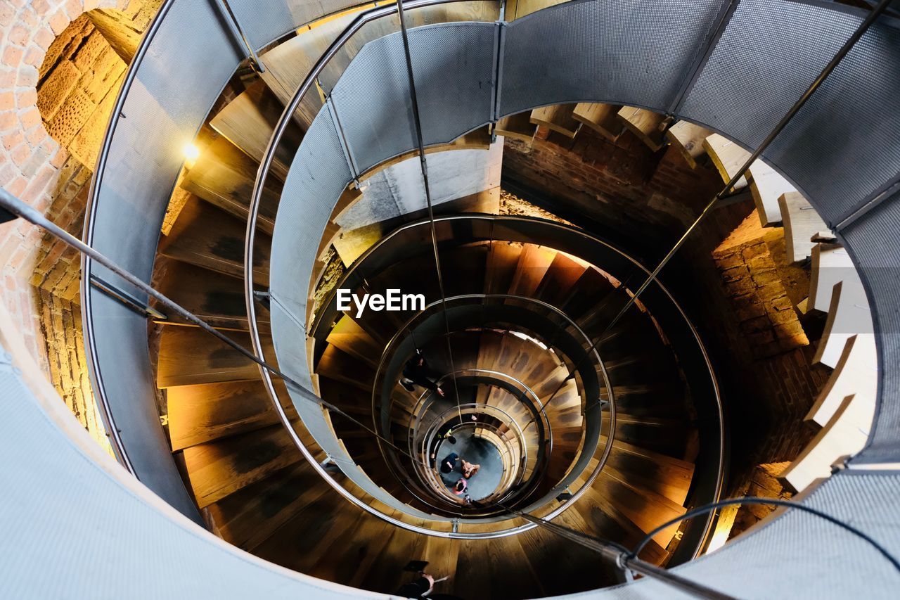 DIRECTLY BELOW SHOT OF SPIRAL STAIRCASE