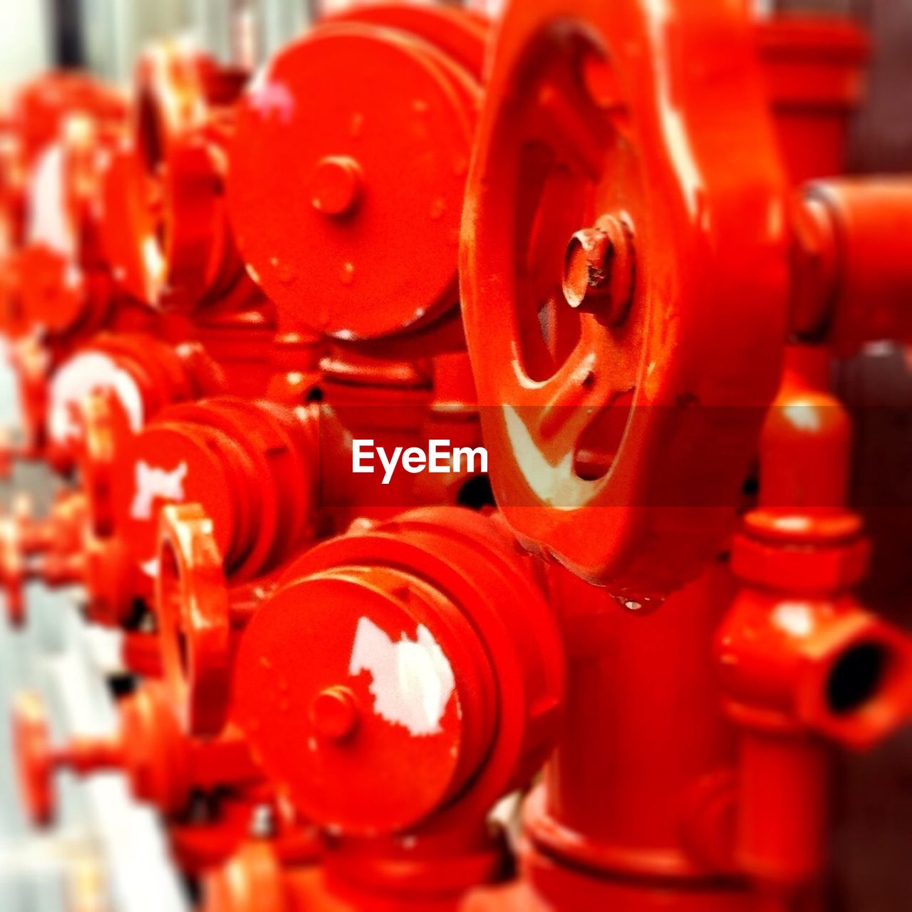 Detail shot of fire industrial sprinkler system