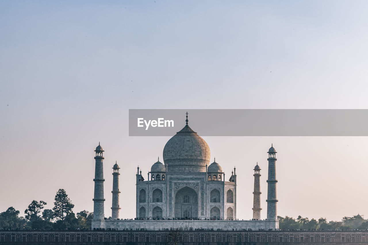 Taj mahal against clear sky