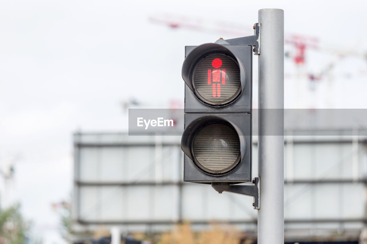 Stop sign at the pedestrian crossing