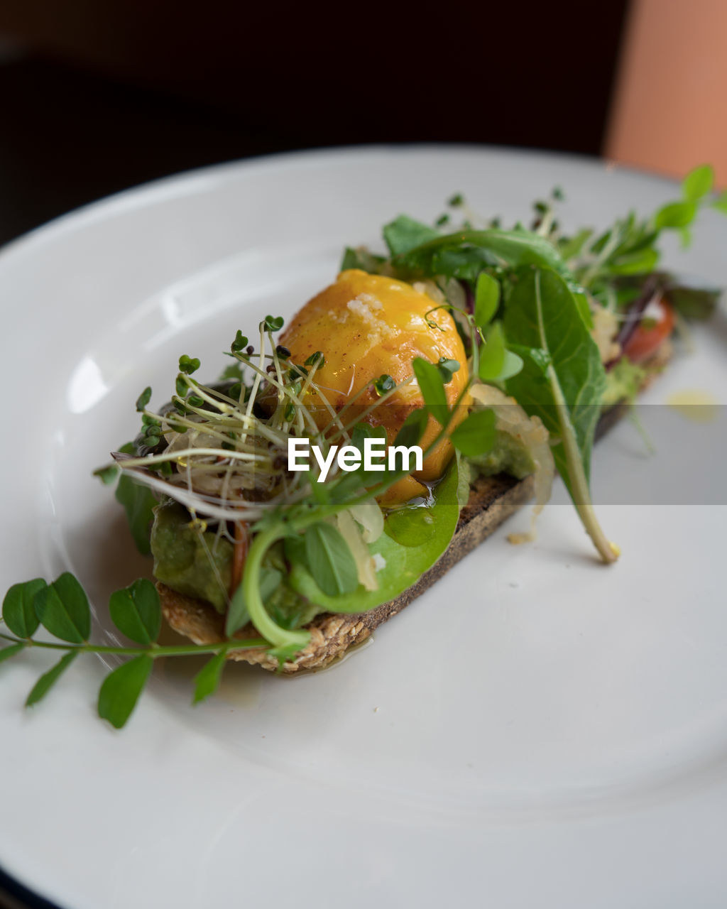 High angle view of meal served in plate