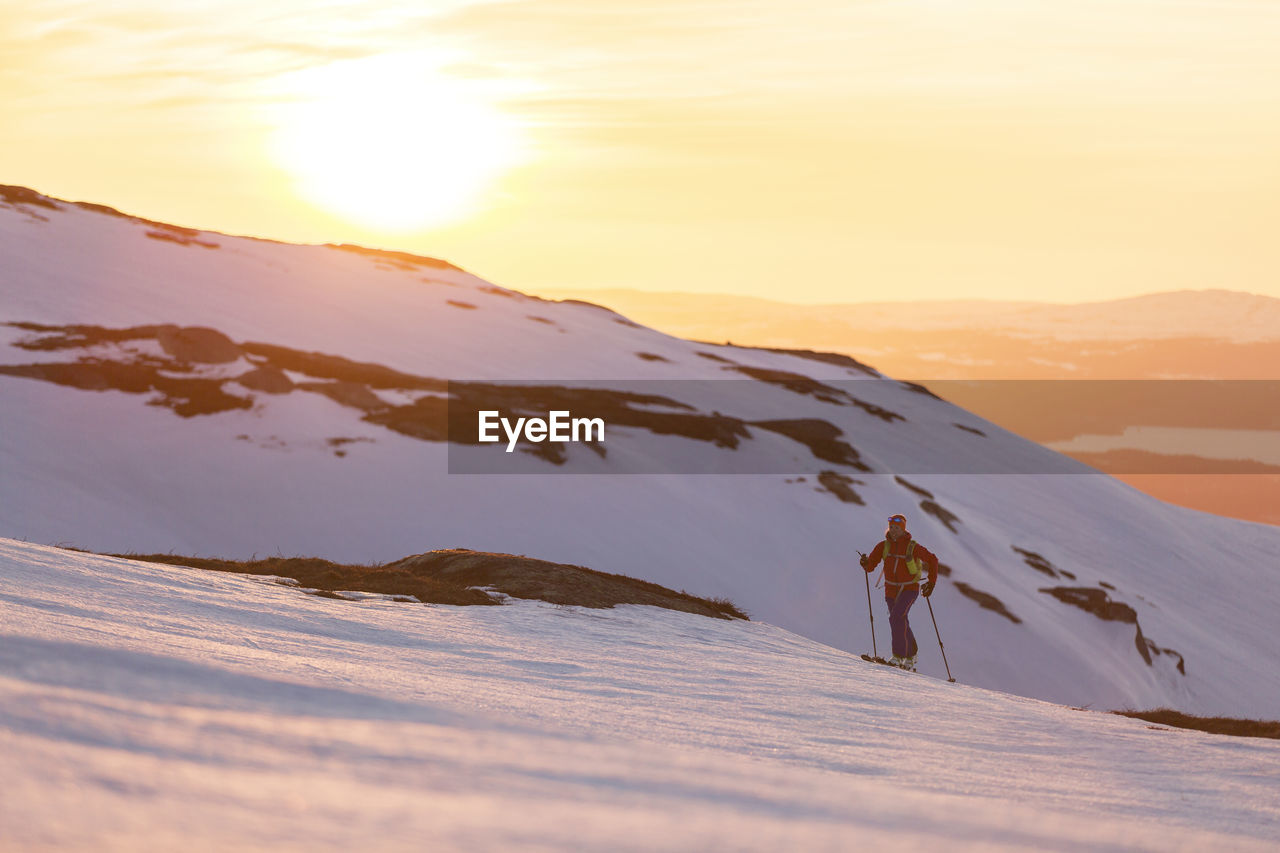 Skier at sunset