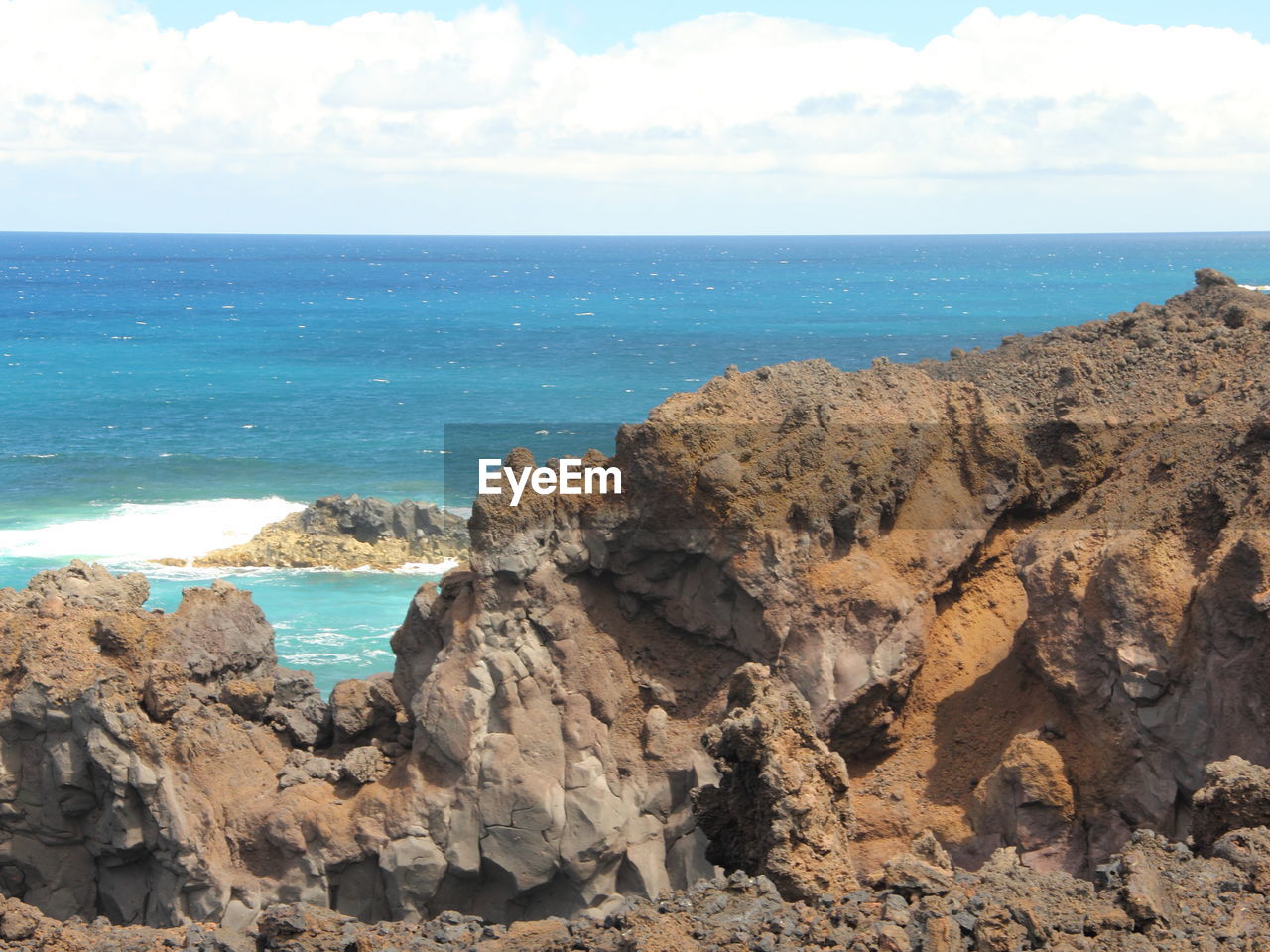 SCENIC VIEW OF SEA AND ROCKS