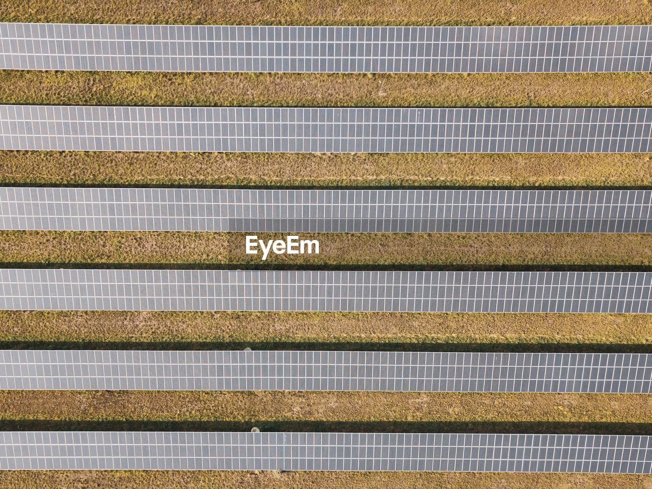 Flyover of solar farm field