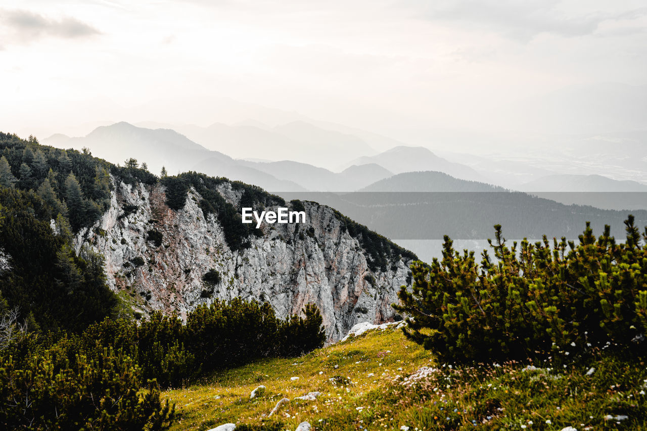 scenic view of mountains against clear sky