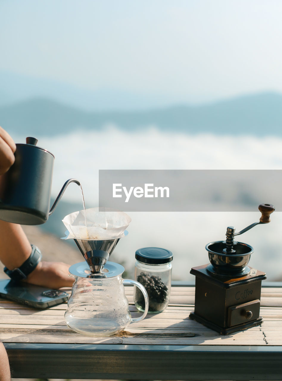 Close-up of coffee on table