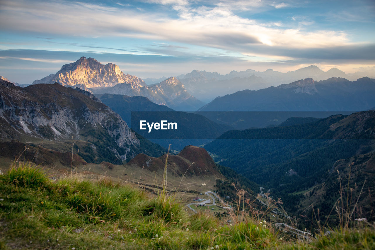 Scenic view of mountains against sky