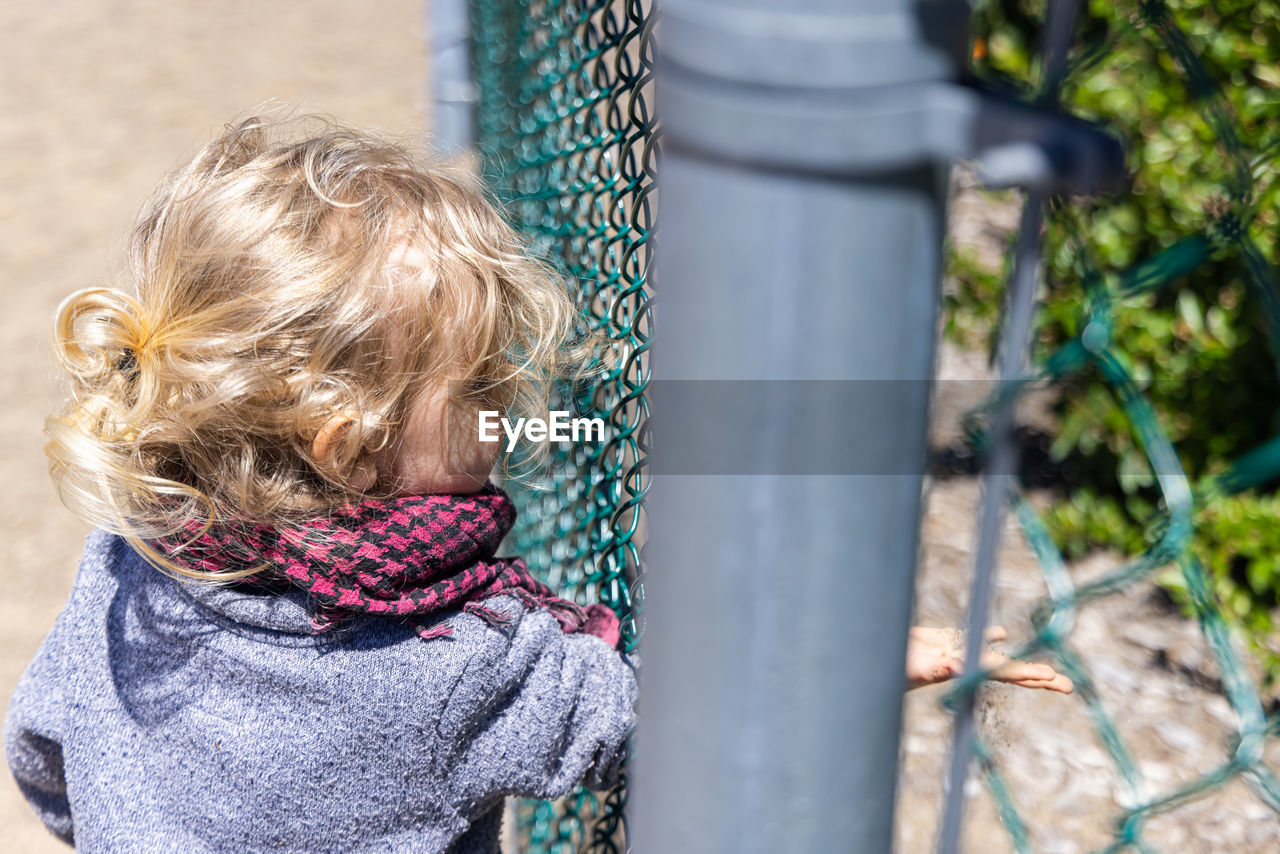 close-up of cute girl looking away