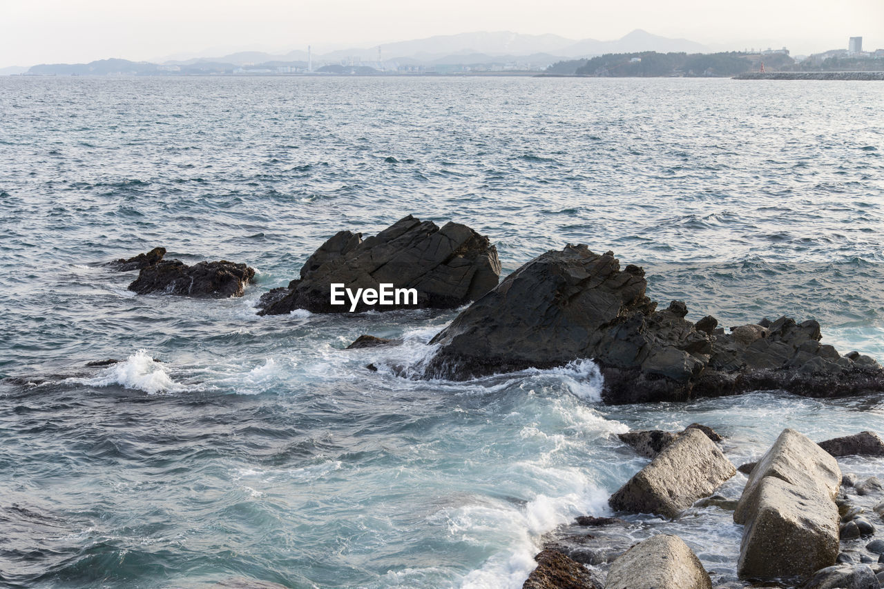 Rocks in sea