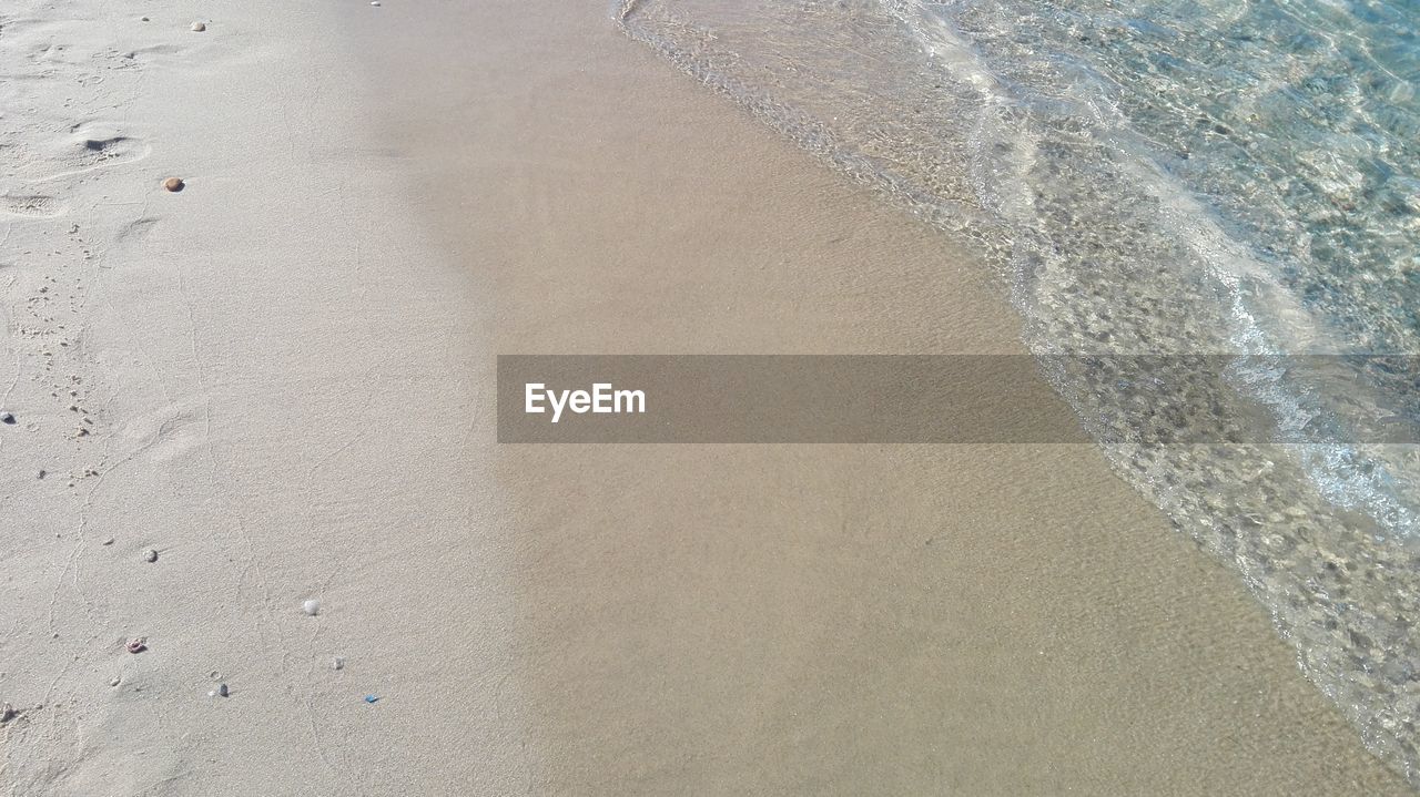 HIGH ANGLE VIEW OF SAND DUNE ON BEACH