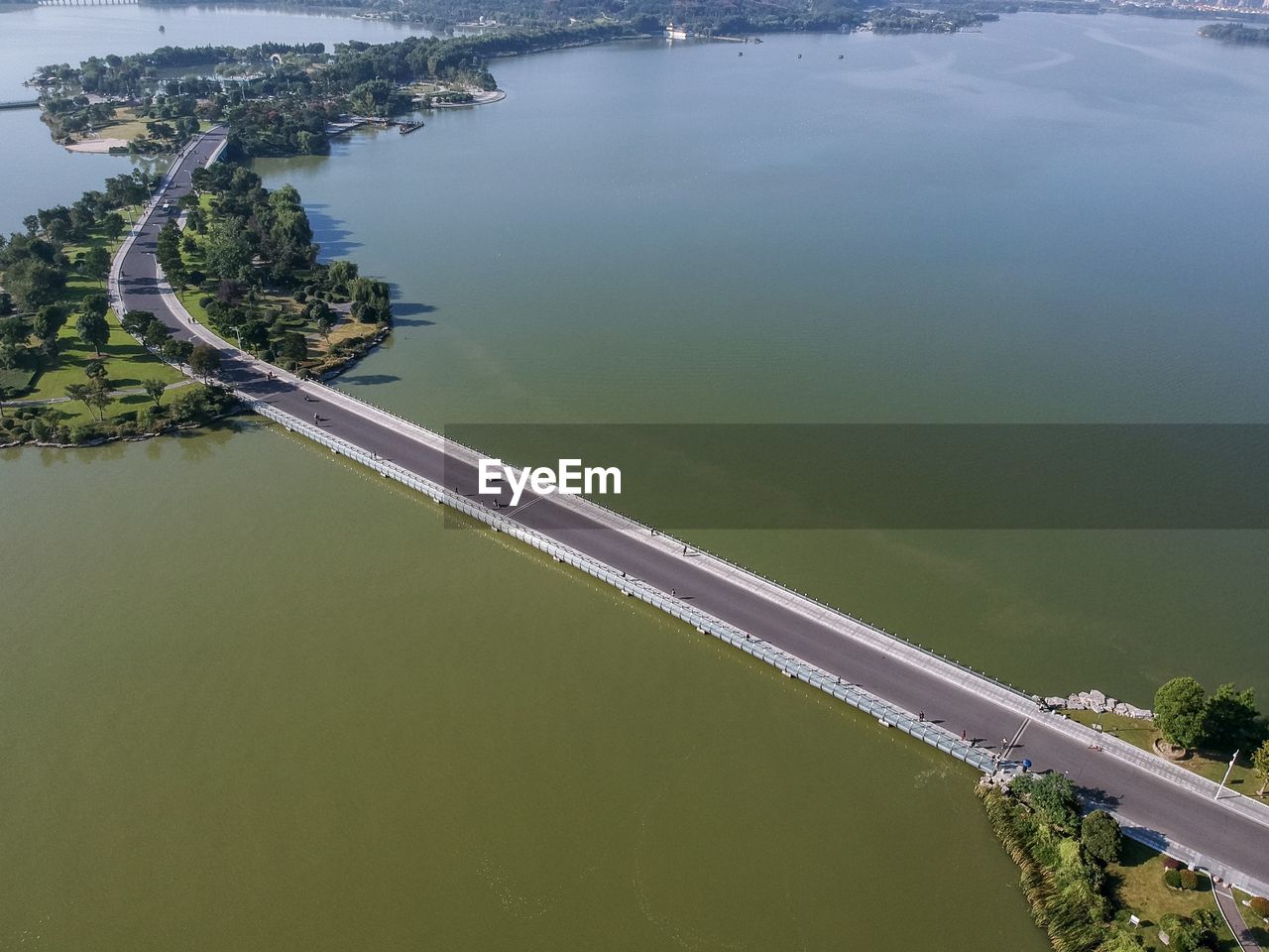 High angle view of bridge over river in city