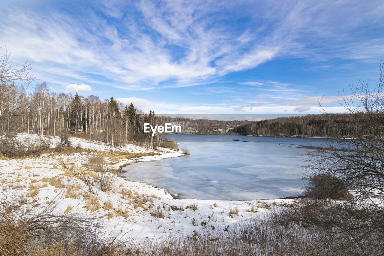 SCENIC VIEW OF LAKE DURING WINTER
