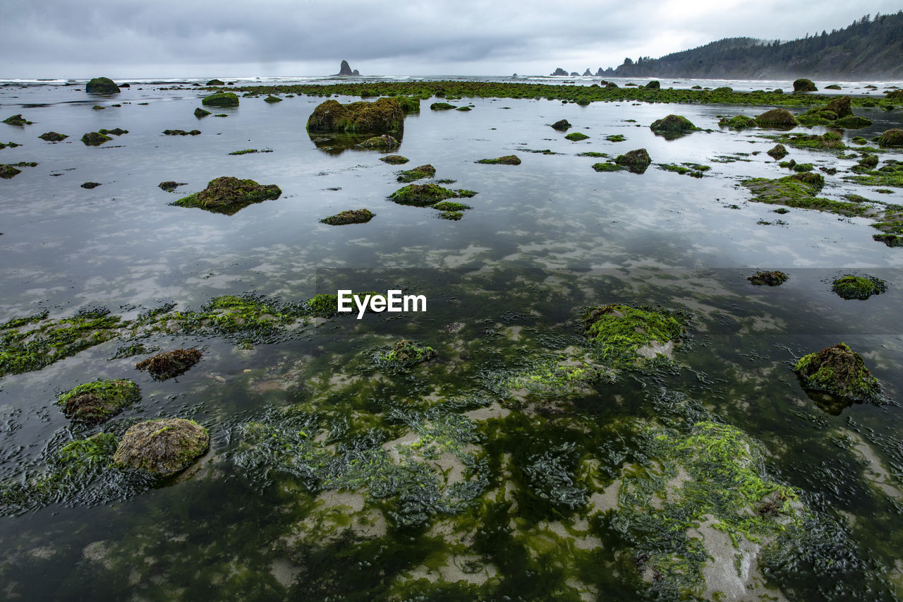 Scenic view of rocks against sky