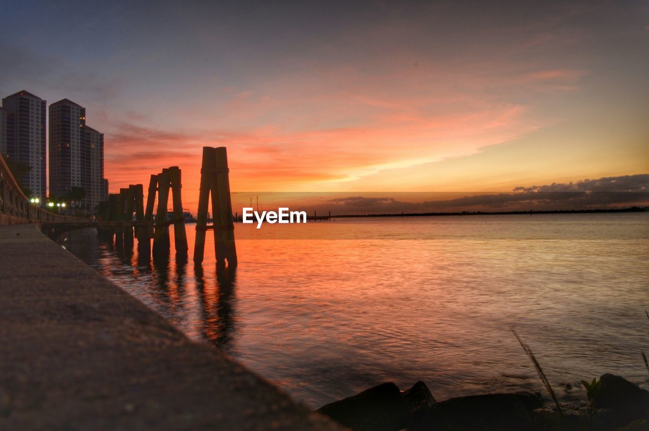 SCENIC VIEW OF SUNSET OVER SEA