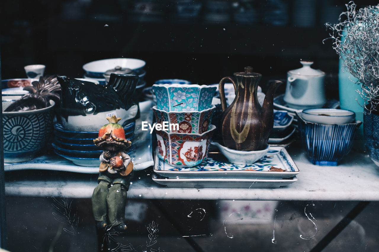 Close-up of utensils on table