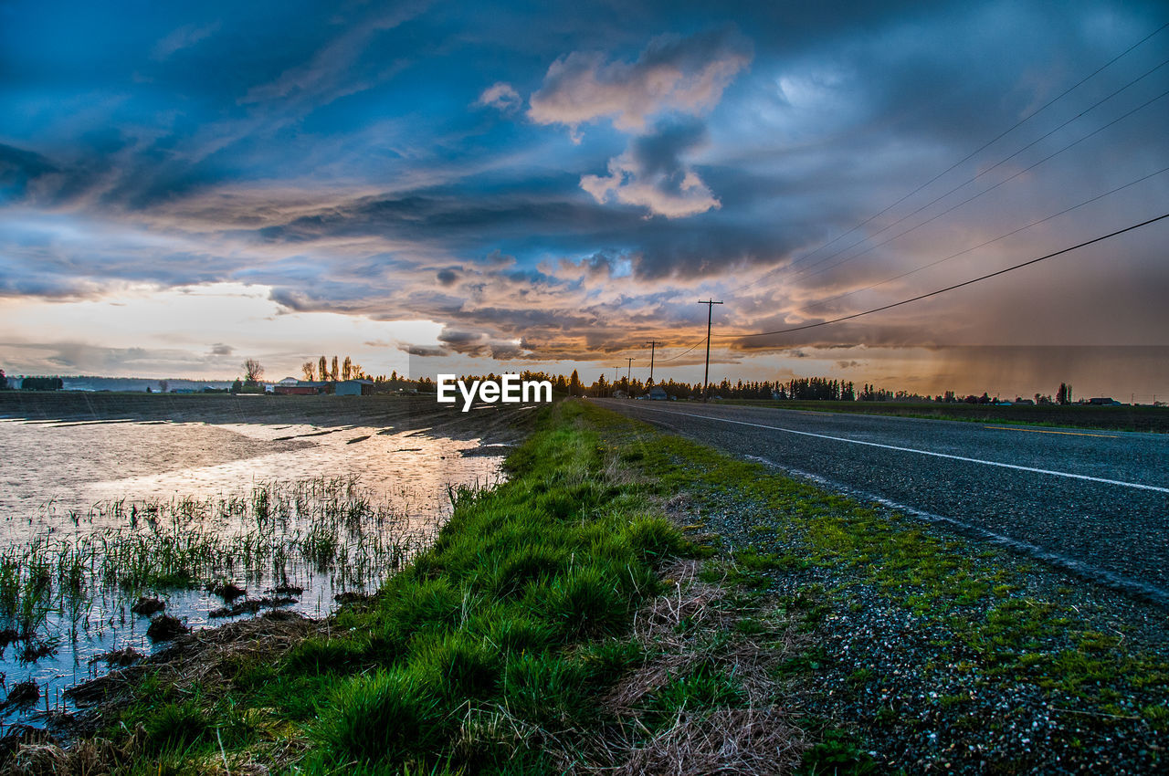 Scenic view of field against sky during sunset