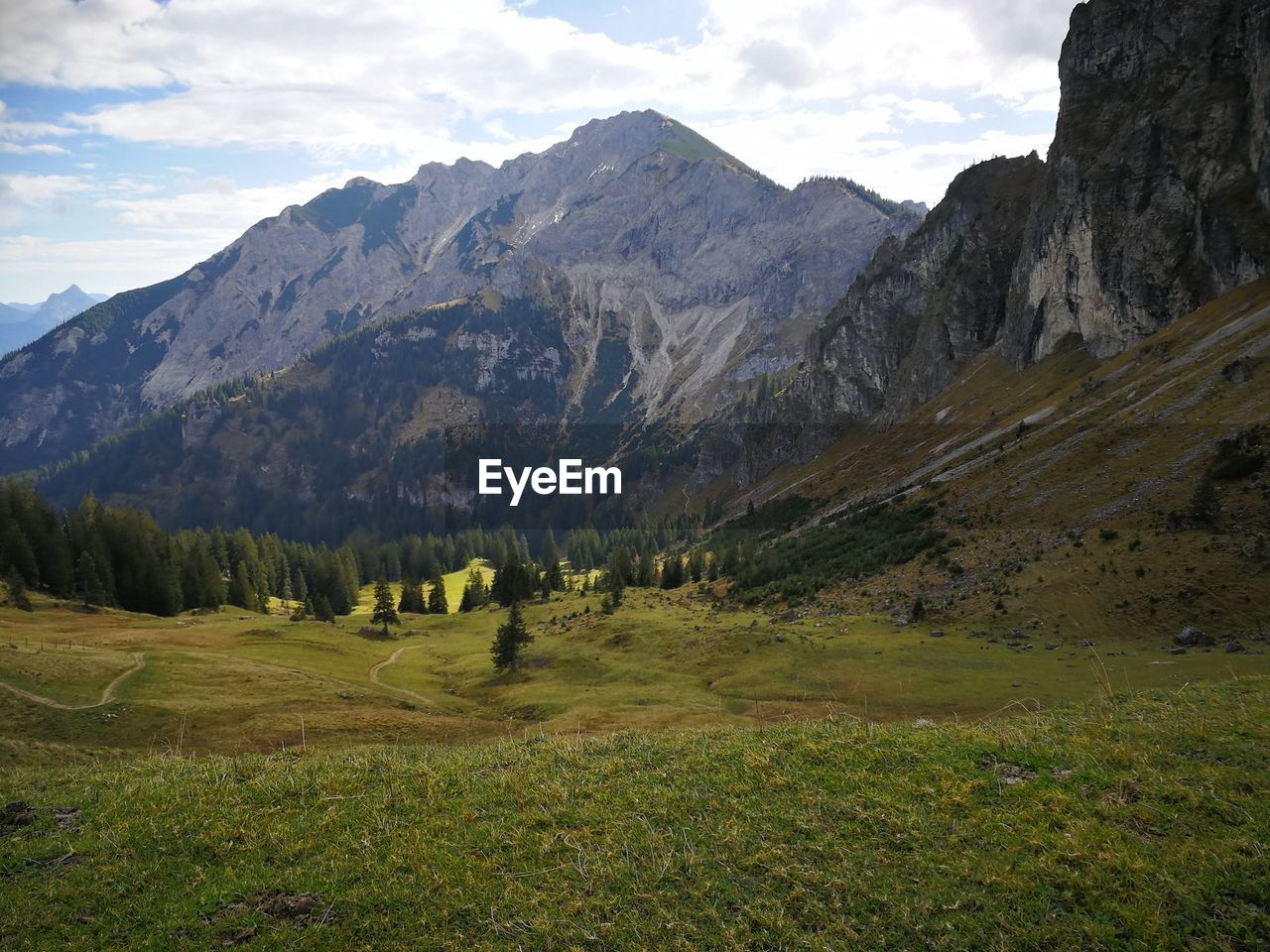 Scenic view of mountains against sky