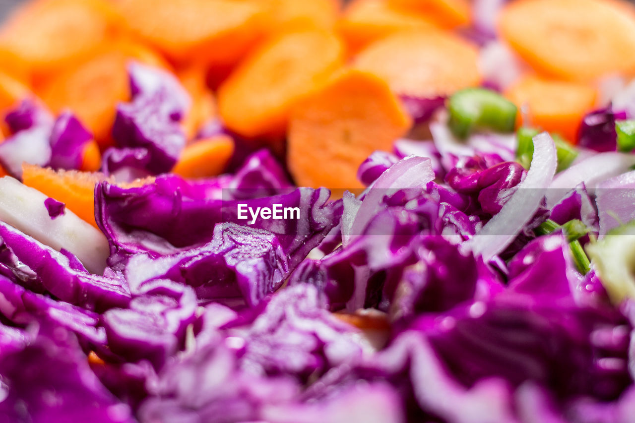 Full frame shot of chopped vegetables