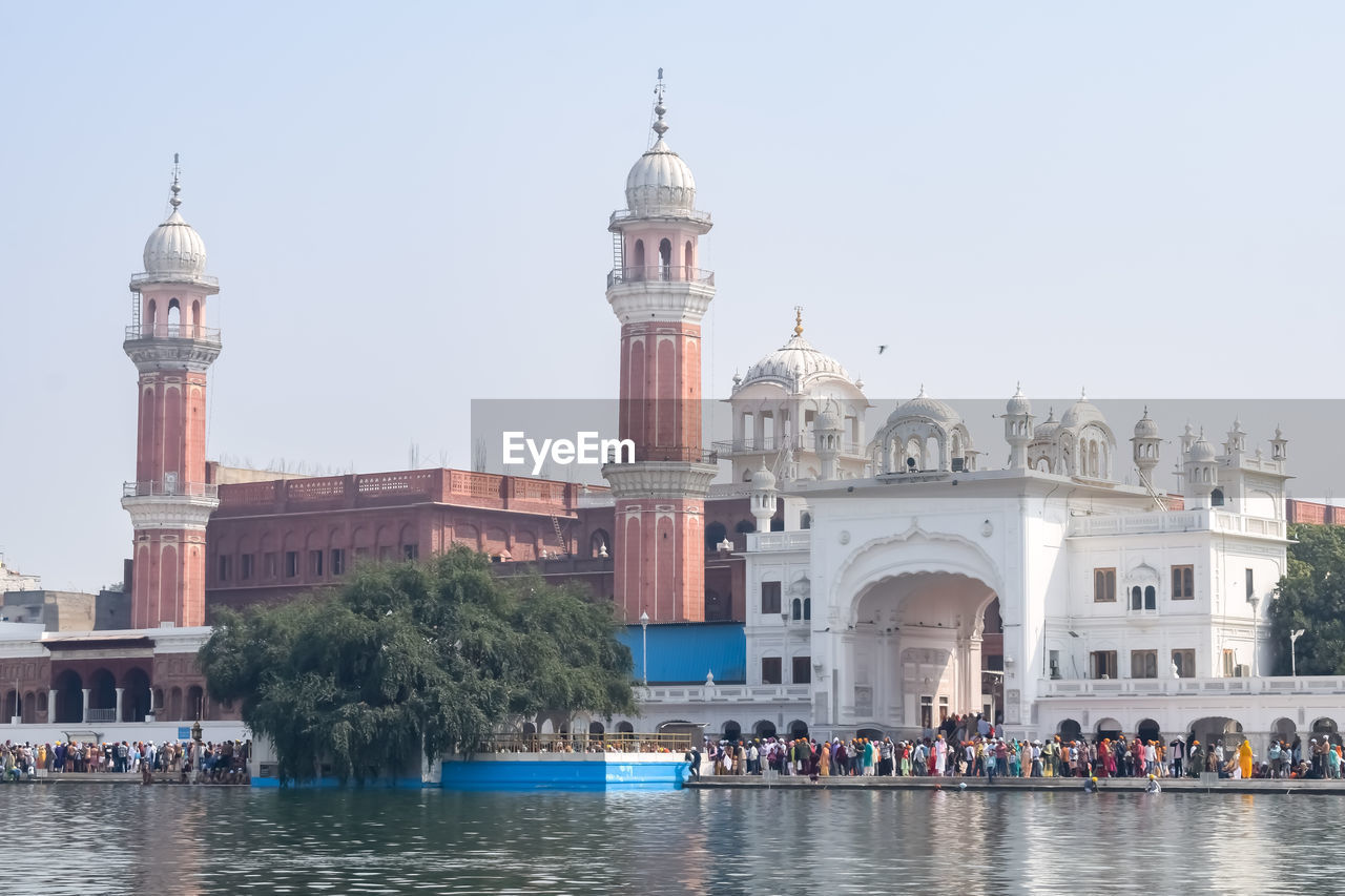 Beautiful view of golden temple - harmandir sahib in amritsar, punjab, india, famous indian sikh