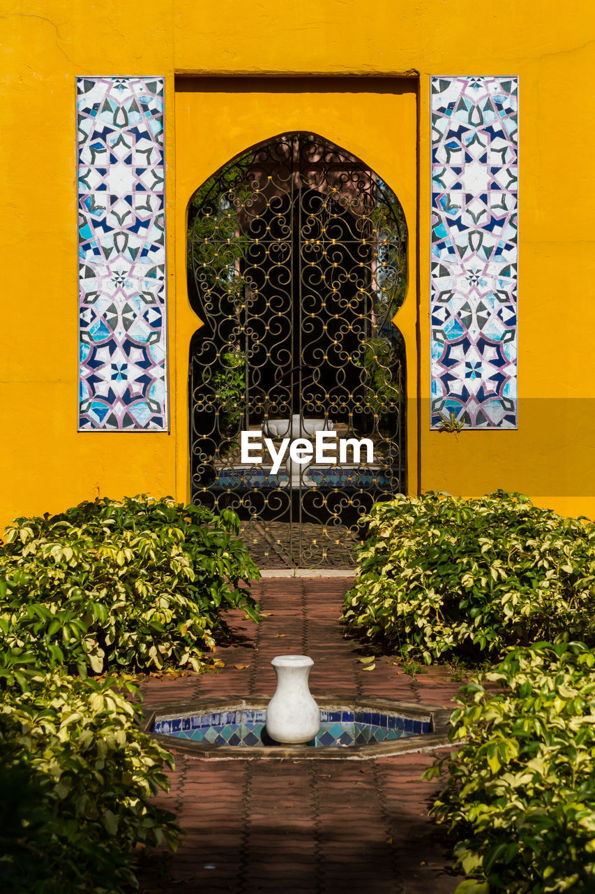 Fountain against doorway during royal flora ratchaphruek