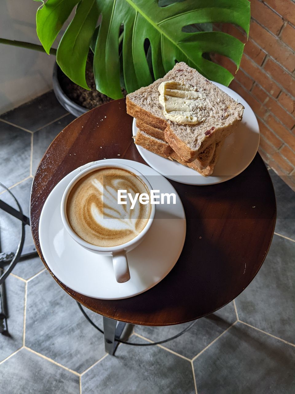 High angle view of food on table